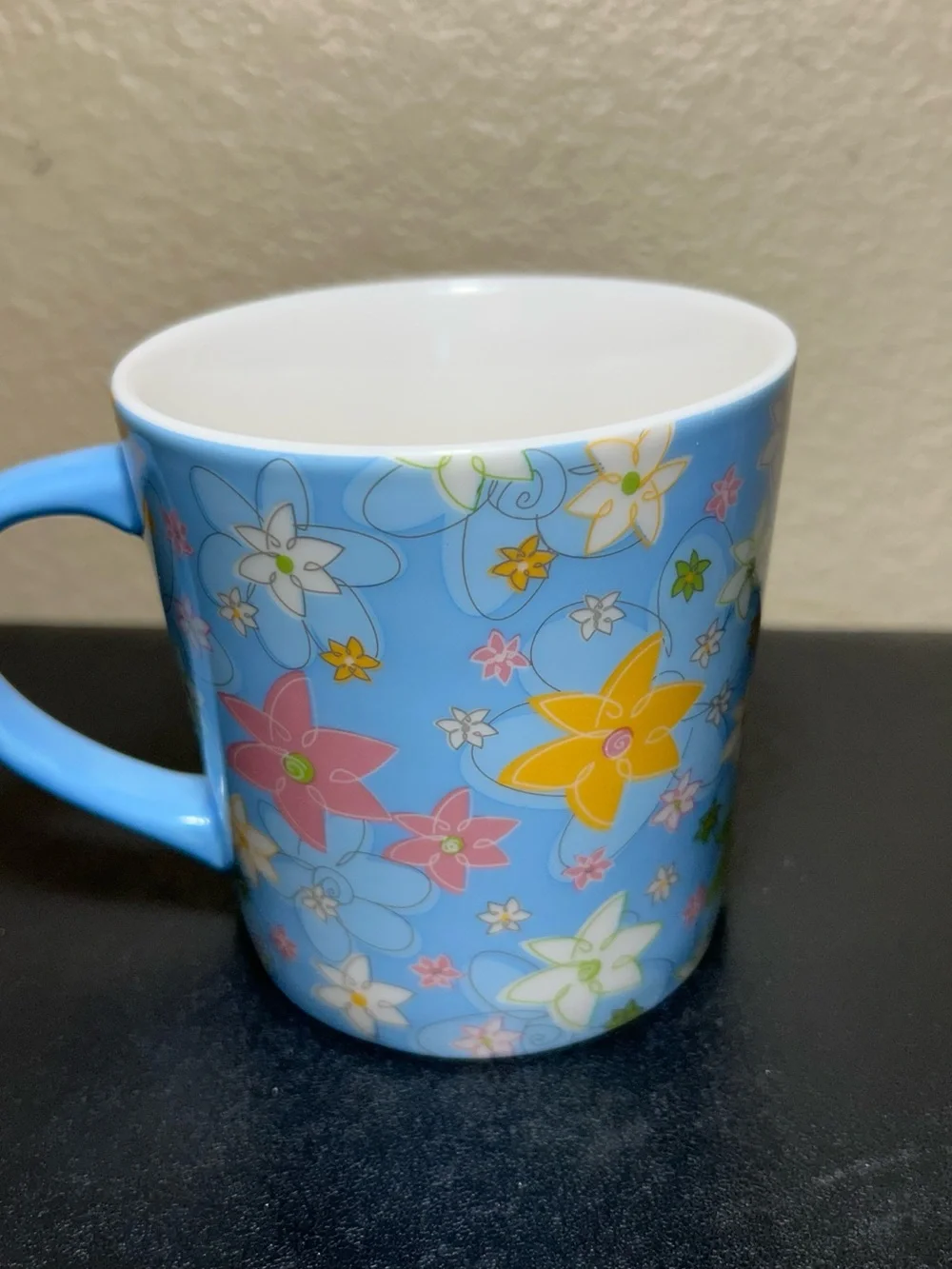 Starbucks Blue Floral Pattern Ceramic Mug 2005 Collectible Vintage
